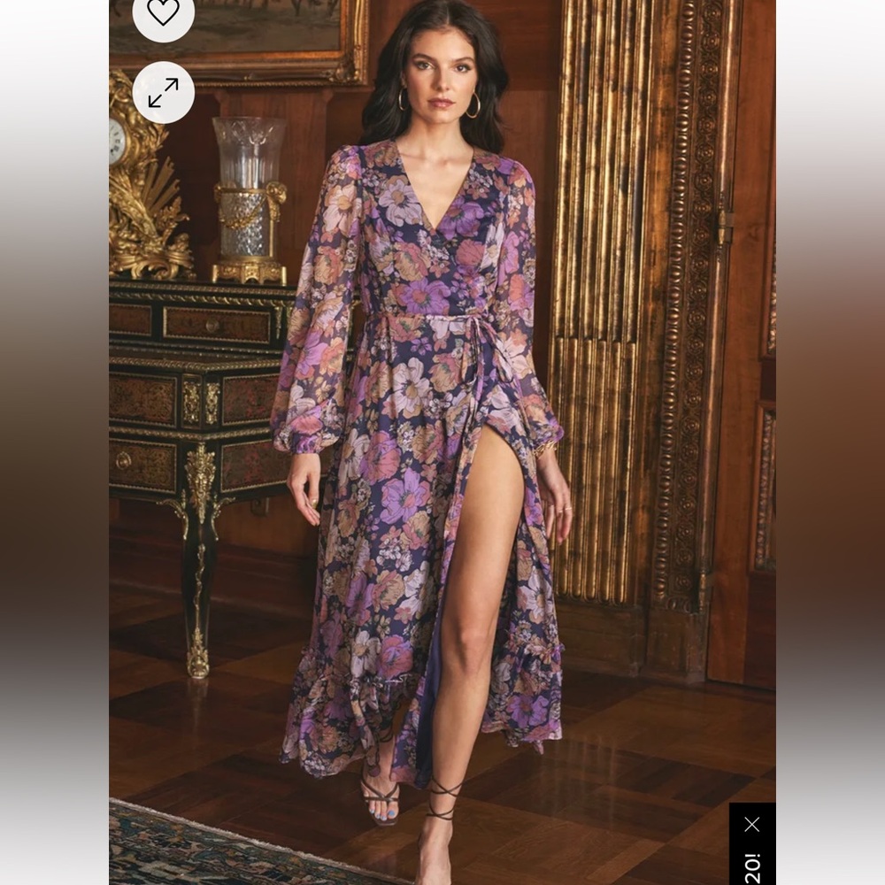 Purple florals Lulu’s maxi dress; NWT size large